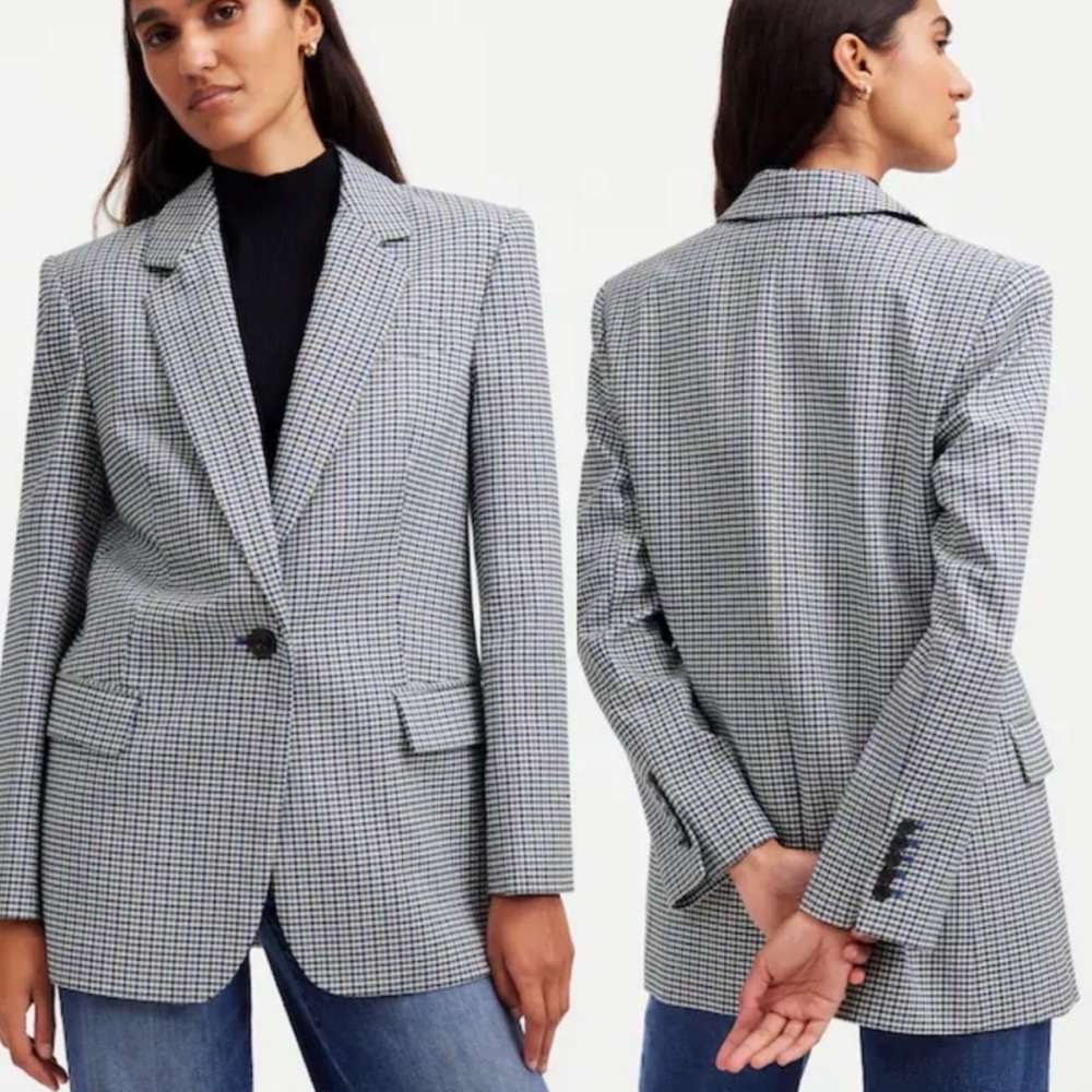 Madewell‎ NEW The Klein Blazer Italian Houndstooth-print fabric Career Classic 6